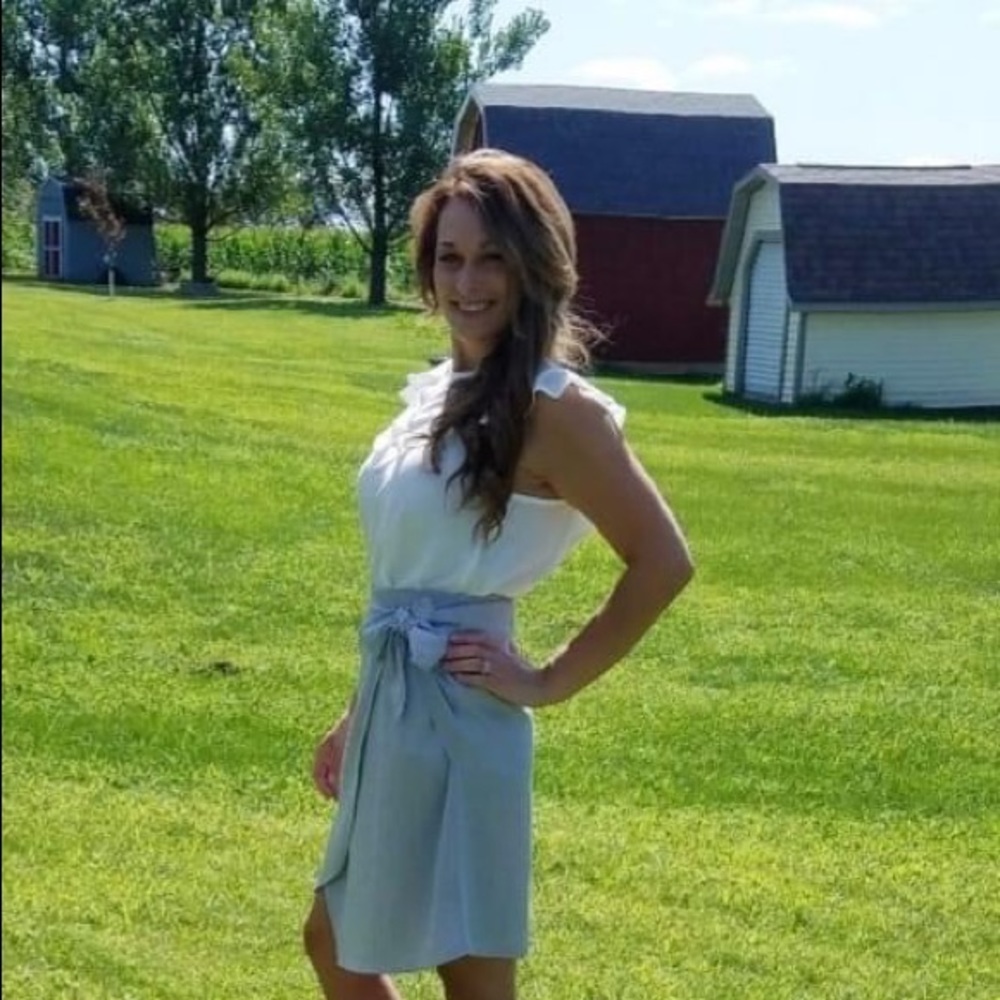 White Ruffle Cold Shoulder Top - Picture 2 of 2